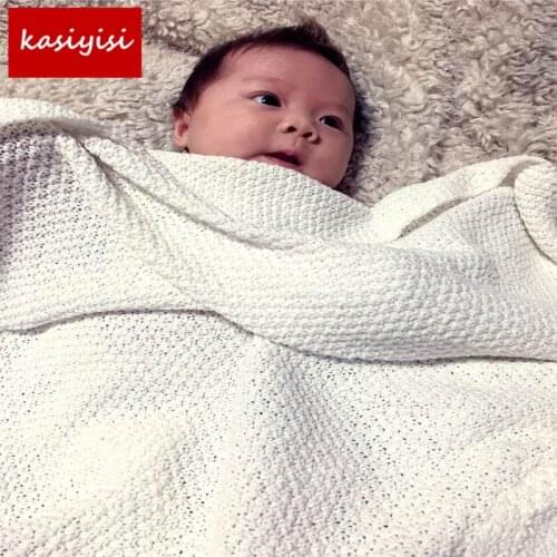 Sale 1 Pc/Lot Wool Blanket Summer Cotton Europe All-Match Solid Baby Nap GTRQ1177