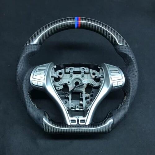 Cuatomized Carbon Fiber Steering Wheel Perforated Leather for Nissan TEANA ALTIMA 2014-2020