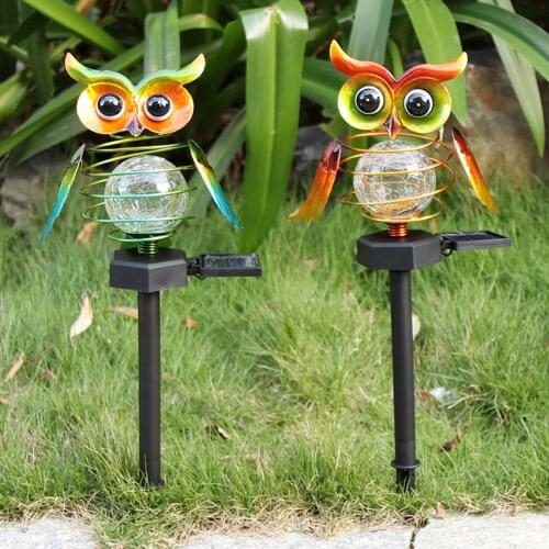 Garden Solar Street Light Owl Style LED Light Outdoor Landscape Decorative Lawn Light For Pathway Waterproof