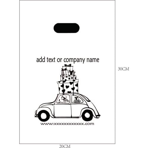 Pattern template Custom print plastic bags packaging gift bag for shopping garment handle carrier logo brand designed PE bags