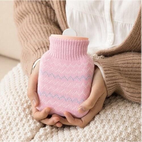 Hand Warmer Bag Warm Palace Compress Stomach Hot Water Silicone Bottle Filling With Plush Cover Mini Portable Winter Warm Bags