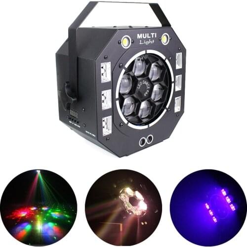 LED Beam Laser Strobe 4in1 RGB UV DMX512 Stage Effect Lights For DJ Disco Birthday Wedding Christmas Decoration Club Bar Light
