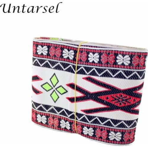 Untarsel vintage ethnic fabric polyester webbing dress garment collar DIY trim backpack strap christmas gift accessories