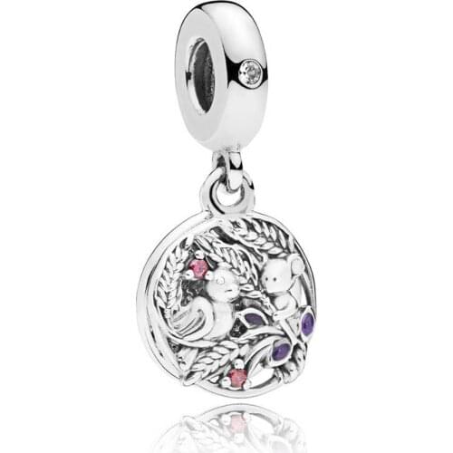 Always By Your Side Dangle Charm for Women Bracelet Bangle Enamel Pendant Bead Authentic S925 Silver DIY Jewelry