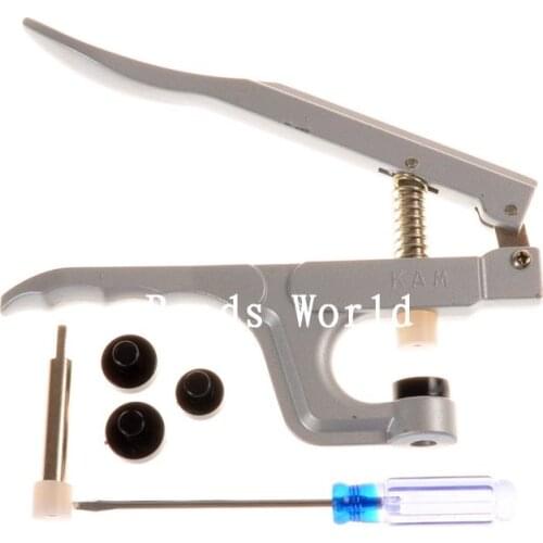 1 Pc T3 T5 T8 KAM Plastic Resin Button Snap Fastener Plier Tool Top Kit Fabric Covered Buttons Tool 26x14cm(W05898 X 1)