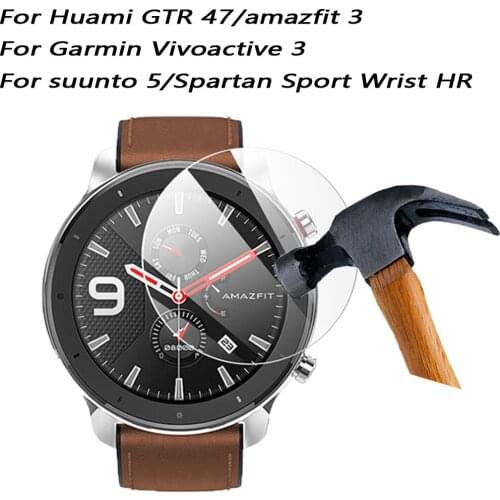 2/3/5 Pcs Transparent tempered Glass Screen Protector Film for Suunto 5/HR for huami GTR 47/amazfit 3 for Garmin Vivoactive 3