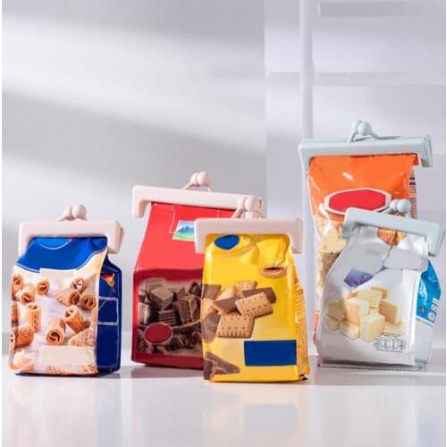 2Pcs/Set Sealing Clip Button Design Dust-Proof PP Snacks Food Bag Clamp Kitchen Accessories
