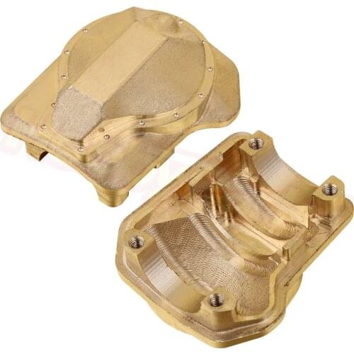 2pcs TRX4 Brass Diff Cover Case Front & Rear 8241 8242 for Traxxas TRX-4 1/10 RC Crawler Car
