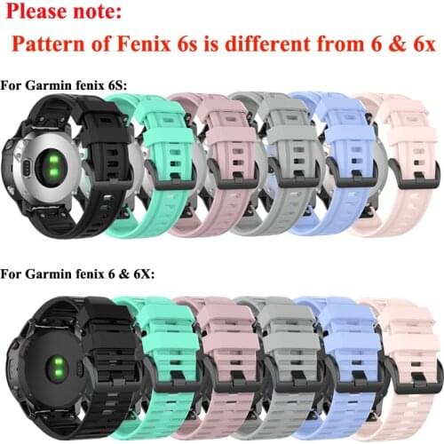 26 22 20mm Watchband For Garmin Fenix 6 6s 6X Pro 5 5X Plus Silicone Band Fenix6 Fenix5 Watch Quick Release Easyfit Wrist Strap