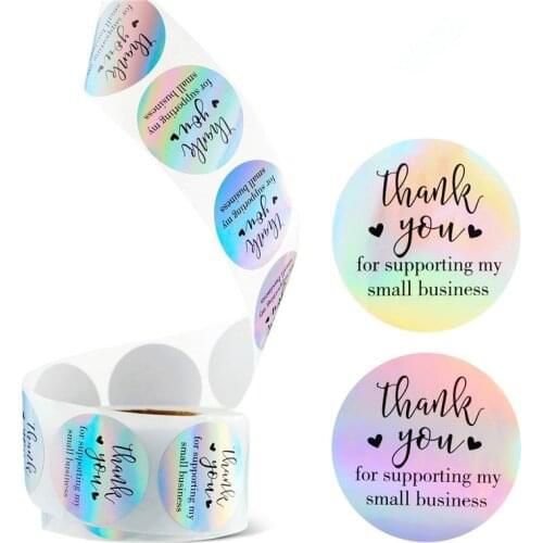 3.8cm Silver Thank You Stickers Packing Bag Sticker Seal Lable Scrapbooking Household Home Wedding Decoration