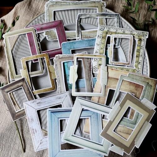 35pcs Vintage Photo Frame Paper Stickers for Scrapbooking Happy Planner/ DIY Crafts/ Card Making Decoration