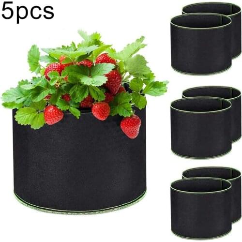 5Pcs Non-woven Fabric Large Capacity Home Garden Plant Flower Root Growing Bag