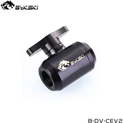 BYKSKI G1/4" Water Valve Split Water Cooling Accessories Fitting Water On And off Black Silver Gold Red Blue,B-DV-CEV2