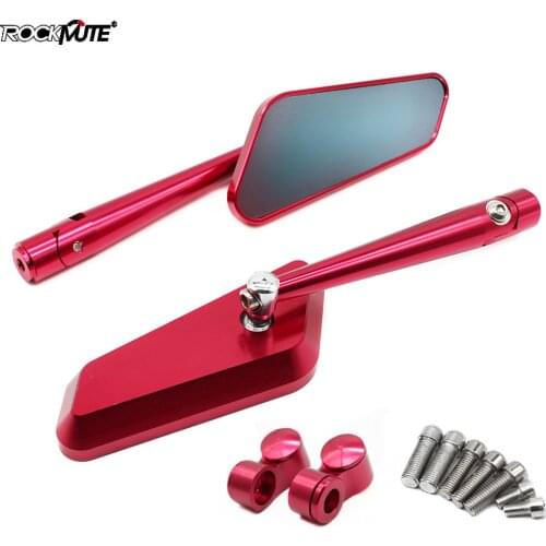 CNC Aluminum Motorcycle Rear View Mirrors Large Blue Glass For DUCATI Diavel Hypermotard Multistrada Monster Streetfighter