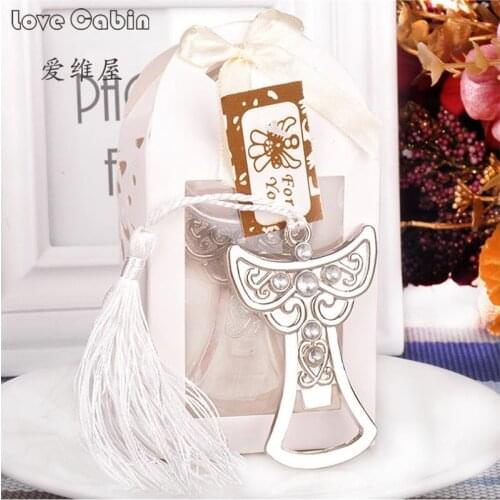 Angel tassel metal opener 10pcs Wedding gift and favor Best man game gift Business souvenirs Housewarming Regalo navidad