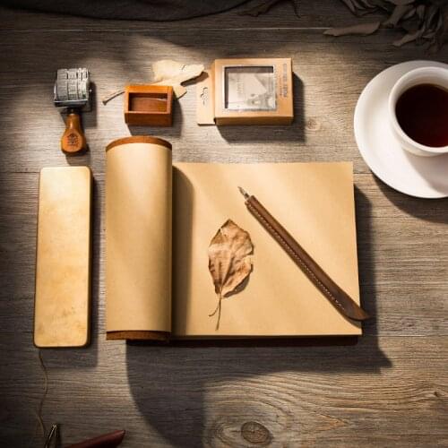 Genuine leather retro notebooks for students planner a5 sketchbooks diary calendar personal organizer 2020