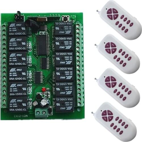 DC12V 12CH 10A 1000M Long Range Wireless Remote Control Switch System Transmitter+Receiver,315/433 MHZ /lamp/ window