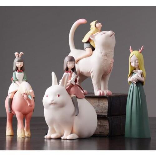 Nordic Arts and Crafts decoration Fairy Tale Character Animals Night-walking Unicorn miniature figurines home decor accessories