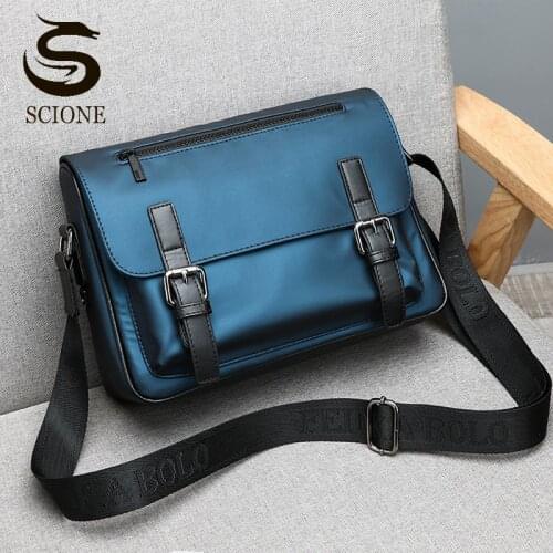 2021 New Mens Business Shoulder Bags Male High Quality Oxford Messenger Bag Casual Crossbody Bags Black Blue Satchels XA232M