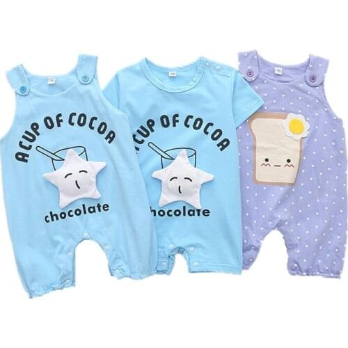 Designer Baby Blue Clothes Short Sleeve Summer Rompers Sleeveless Vest Romper Letter Printed Jumpsuit Baby Boys Girls Jumpsuit