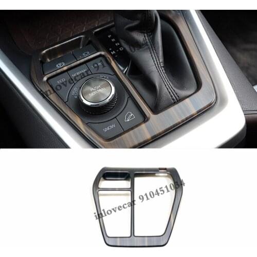 For Toyota RAV4 RAV 4 2019 2020 ABS Wood grain Car Console Gear Shift Panel Decoration Cover Trim Car styling Accessories 1pcs