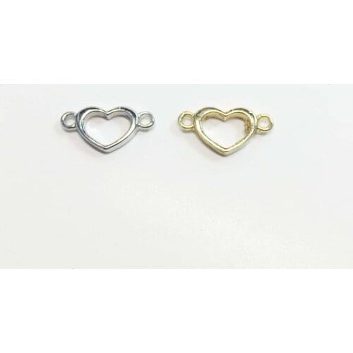 Eruifa Hot Tiny Polished Shiny Open Heart 10mm*8mm 20pcs per bag necklace,earring bracelet jewelry DIY handmade 2 colors