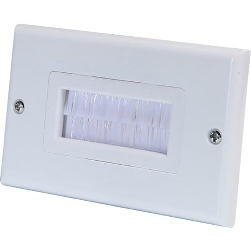 Cable Pass Through Single Gang Anti Dust Insert Cover Panel Easy Install Wall Socket Home White Outlet Mount ABS Brush Plate