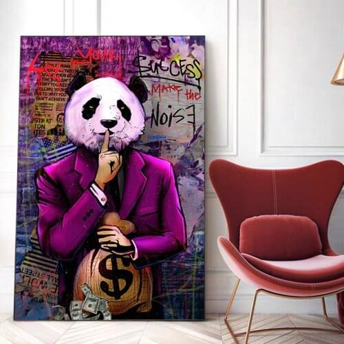 Cartoon Animal Mr. Panda Poster Painting Prints HD Pictures Printed on Canvas Used for Home Room Aesthetics Decoration Wall Art