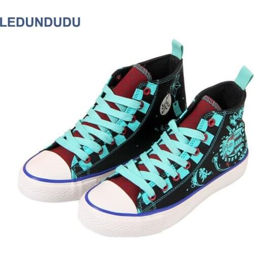 Anime Demon Slayer Kimetsu no Yaiba Cosplay Costume Kamado Tanjirou Canvas Shoes Ankle Boots Women Men Casual Sport Shoes