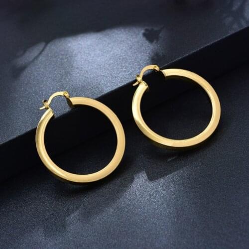 WANDO gold color round statement earrings For Women/Girl Gold Colour Classic Fashion Jewelry Party Gifts Wedding Earings E79
