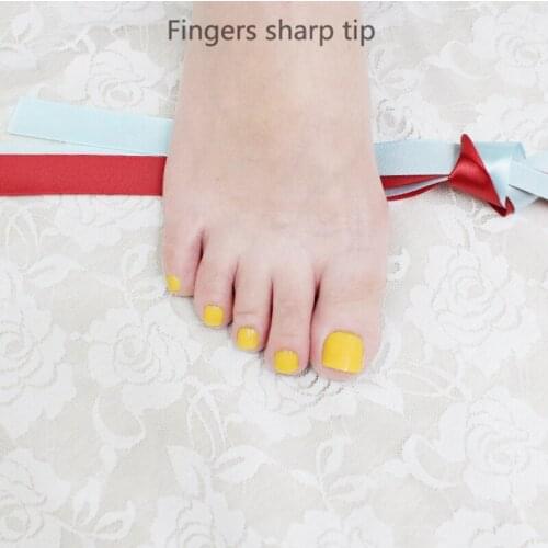 2020 Buys French show cute candy fake toenails toes Lemon yellow #501