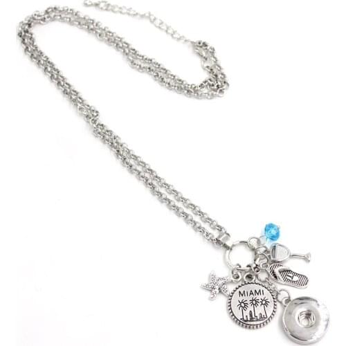 Fashion Jewelry Miami Pendant Necklace Beach Flip Flop Necklace Snap Necklace Gift Bijoux
