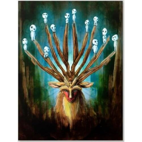 Modular Canvas Deer Abstract Animal Painting Home Decor Cute Pictures Modern Printed Poster For Living Room Wall Art No Frame