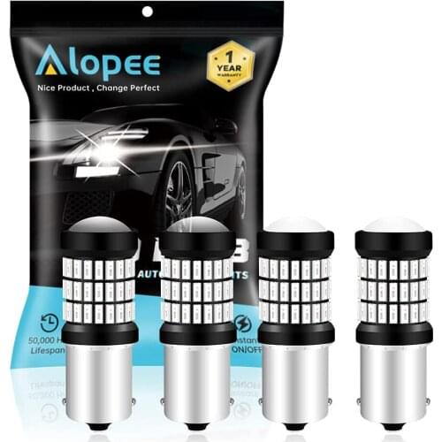 4-Pack 1156 BA15S 1141 1003 7506 LED Light AK-4014 60 SMD Replacement Bulbs for Tail Brake Stop Lights 9-18V-DC Red Yellow White