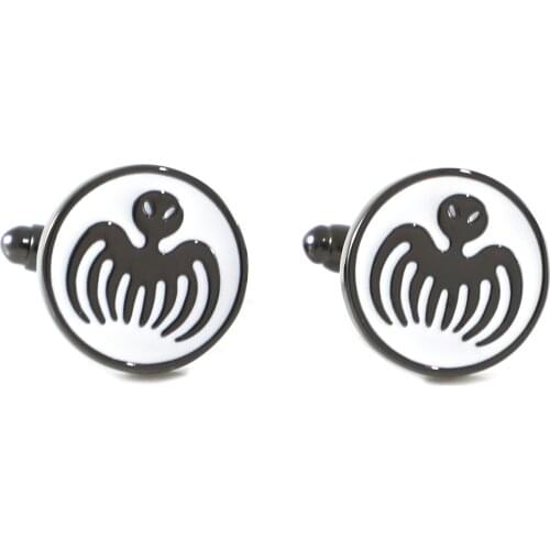 Novelty Round Movie Symbol Cuff Links Black Octopus Logo Cufflinks Fathers Day Birthday Cuff Links