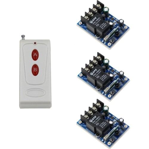 New Wide Voltage DC12V 24V 36V 48V 1CH 30A Relay RF Wireless Remote Control Switch System Red Buttons Transmitter With Receiver