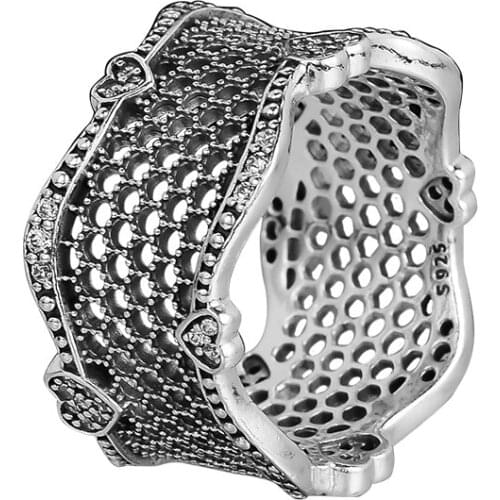 Wholesale 925 Sterling Silver Ring Lace Of Love Wedding Engagement Rings for Women Elegant Fine Jewelry Bijoux Femme