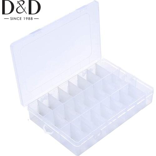 24 Grids Plastic Embroidery Floss Storage Box Cross Stitch Organizer Box For Floss Bobbins Storage Holder Sewing Tools