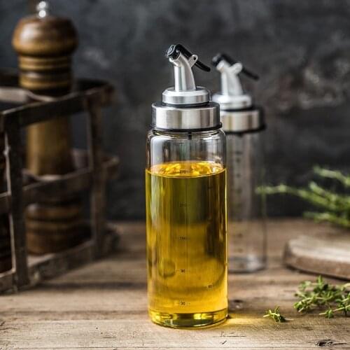 Cooking Seasoning Oil Bottle High Borosilicate Soy Sauce Vinegar Jar Leak-proof Dust-proof Oil Dispenser For Kitchen Gadgets