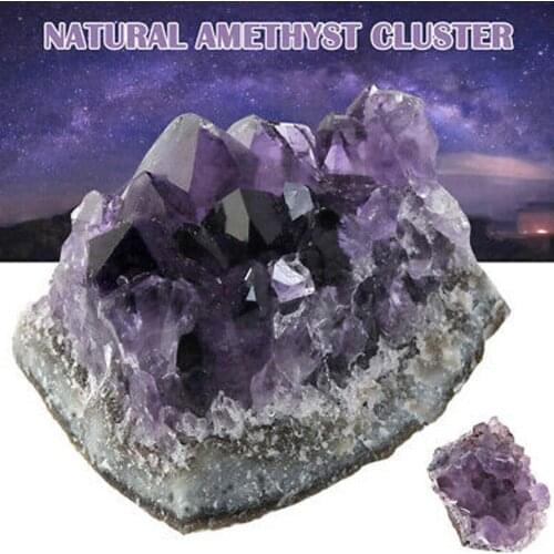 Simple Natural Amethyst Rough Stone Crystal Cluster Specimen Home Beautiful Healing Ornament Decoration Gift Stones Decorat H2Y3