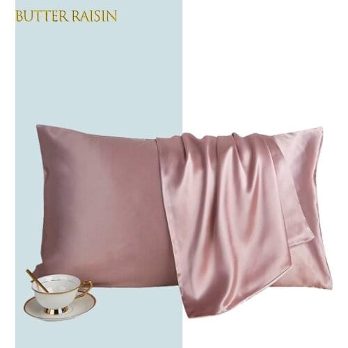 Silk Pillowcase Solid Color Envelope Mulberry Silk Pillowcase 48*74cm Luxury Satin Silk Pillow Cushion Covers For Adult 1/2pcs