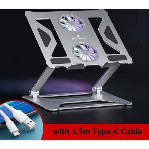 Foldable Desktop Laptop tablet Stand With Cooling Fan Heat Dissipation For HP DELL MacBook Air Pro Stand Notebook Holder Cooler