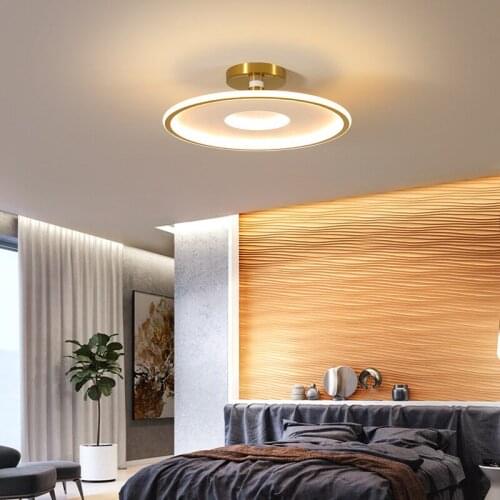 Modern LED Ceiling Light Gold Luxury Simple Study Living Room Lighting Nordic Round Creative Kitchen Hallway Indoor Decor Lamp