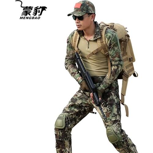 Tactical Suit Men Jungle Camouflage Military Combat Uniform Hunting Clothes Men Women Python Camo Shirt Special Force Ropa Sets