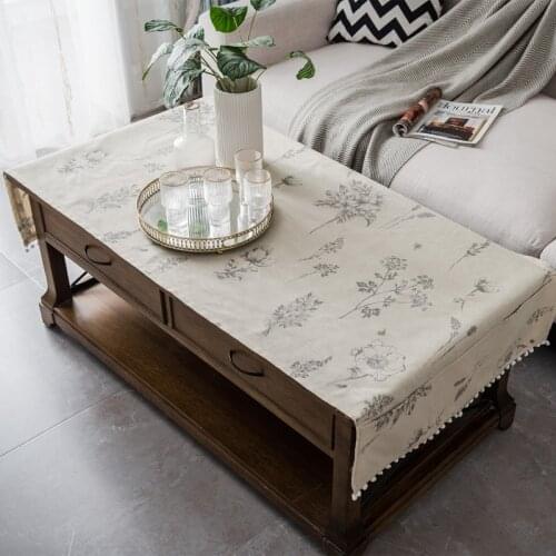 Now Simple Ins Coffee Table Cloth Marble Plant Bee Pattern Tablecloth TV Cabinet Washing Machine Cover Cloth Holiday Gift