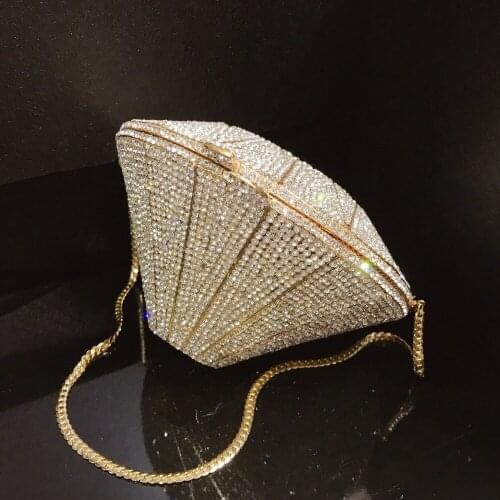 Three-dimensional Diamond Shape Diamond-studded Dinner Bag Full of Diamonds Crystal Bag Ladies Hand Banquet Handbags Sac A Main