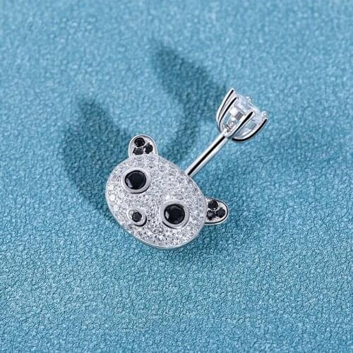 Body Jewelry For Women Panda Belly Button Rings Navel Piercing 925 Sterling Silver Decoration Rod Length 6 8 10 CM