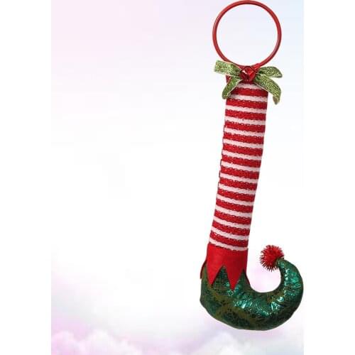 31x14cm Red and White Stripes Boots Decor Glitter Decorative Pendants Hanging Christmas Tree Ornaments Party Favors