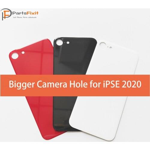 5pcs OEM Premium Back Glass With Bigger Camera Hole For iPhone SE 2020 Wide Camera Hole Opening Rear Housing Battery Door Cover