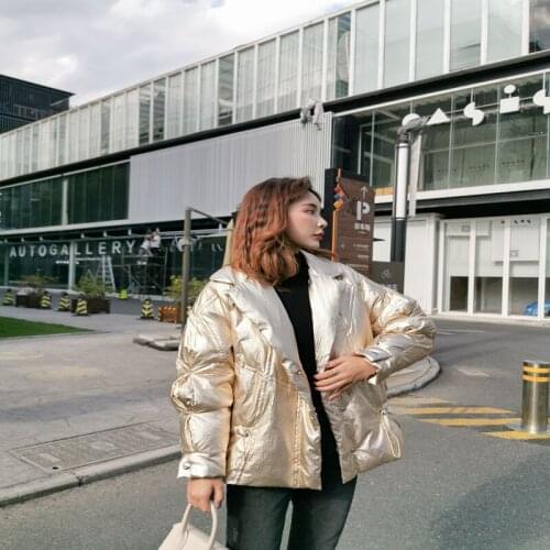 Winter Jacket Women Solid Color Stand Collar Down Coat Loose Parkas Korean Female Jackets